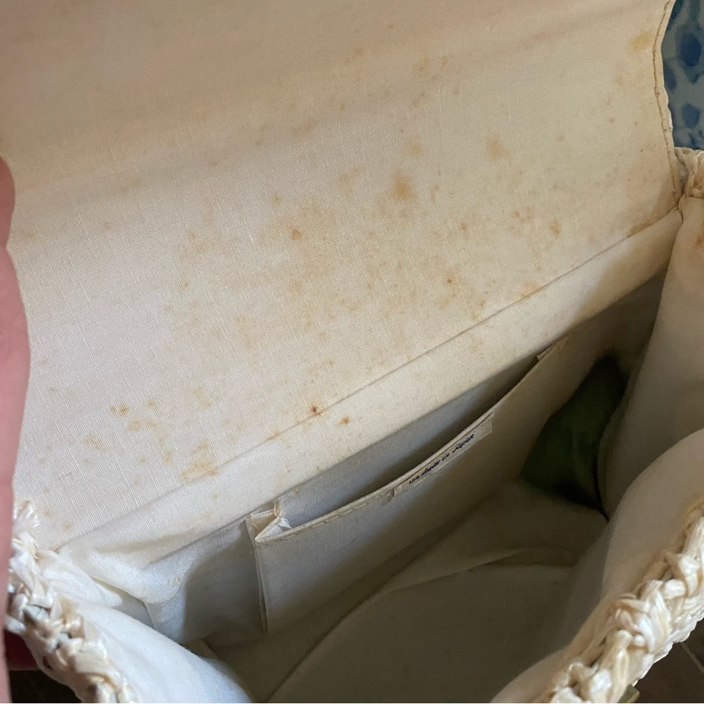 Vintage white raffia handbag - Picture 5 of 5